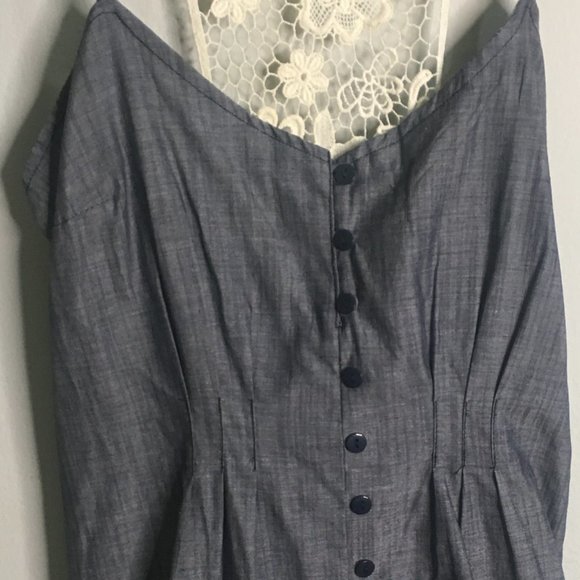 Short Soft Fabric Blue Denim Romper - Item#62 - Picture 7 of 7